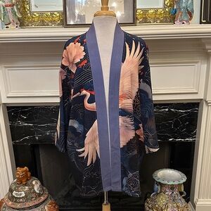 Elegant Crane Kimono Cardigan